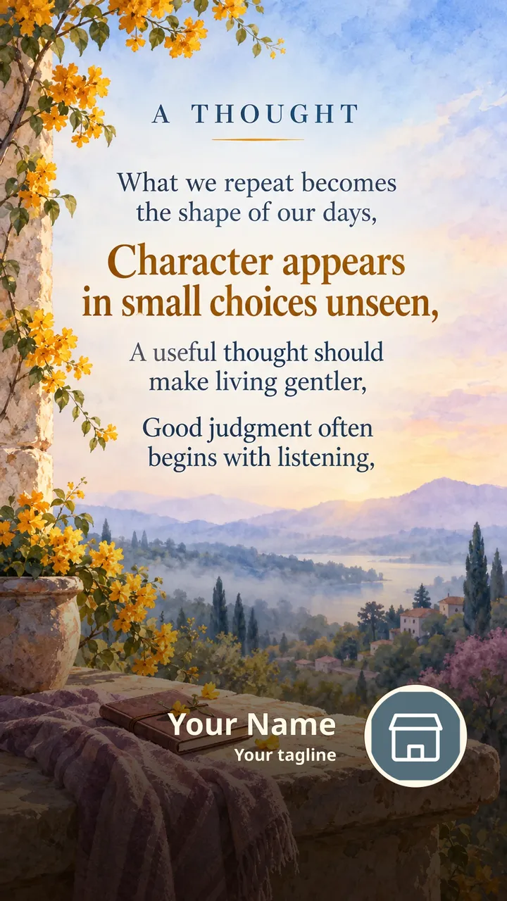 A THOUGHT - What we repeat becomes the shape of our days, - Quote Image, Lotus, Nature