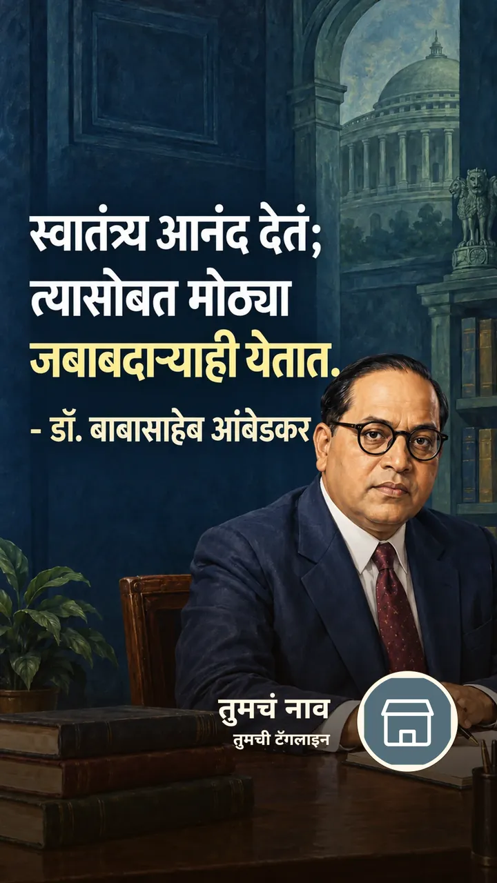 स्वातंत्र्य आनंद देतं; - Suvichar Image