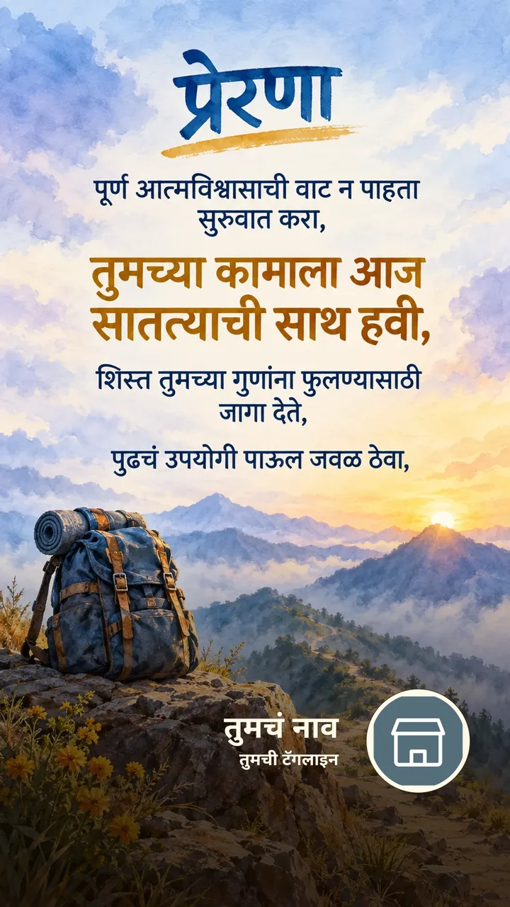 प्रेरणा - पूर्ण आत्मविश्वासाची वाट न पाहता सुरुवात करा, - तुमच्या - Motivation Image, निसर्ग, डोंगर
