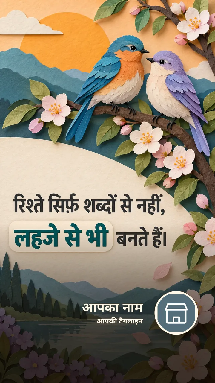रिश्ते सिर्फ़ शब्दों से नहीं, - Suvichar Image, फूल, पक्षी