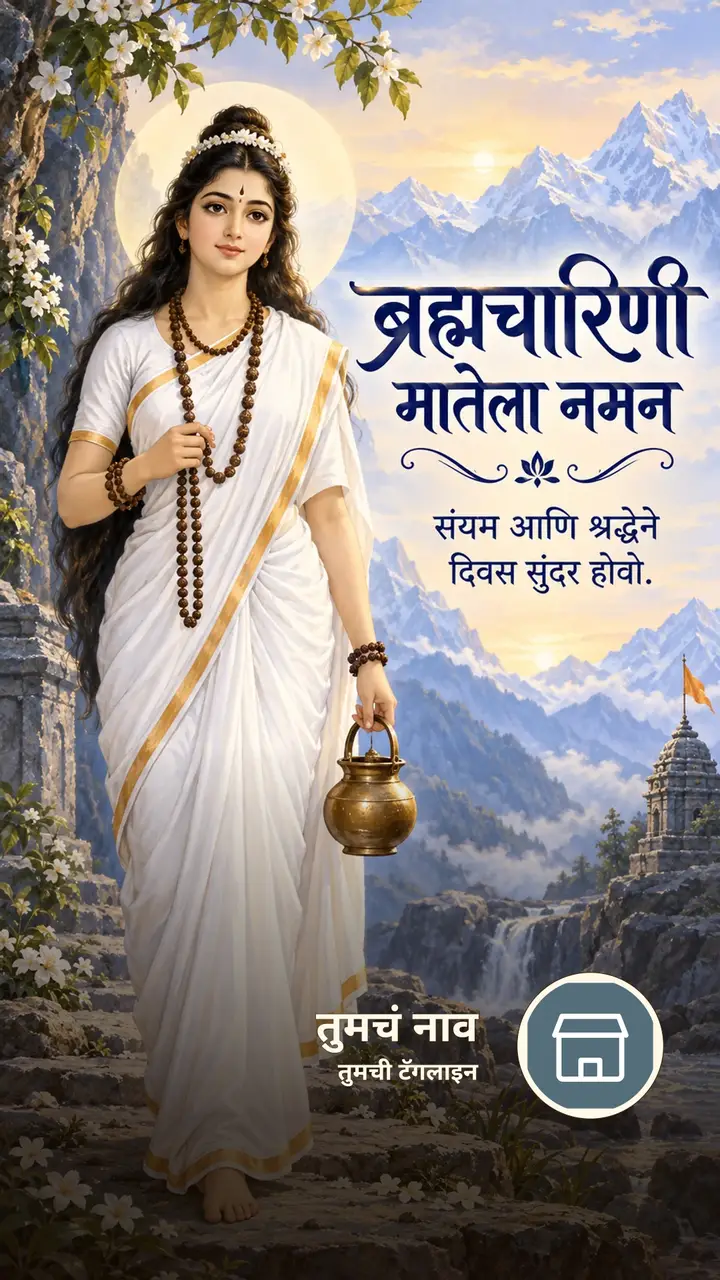 ब्रह्मचारिणी मातेला नमन - Bhakti Image, फुलं, दुर्गा