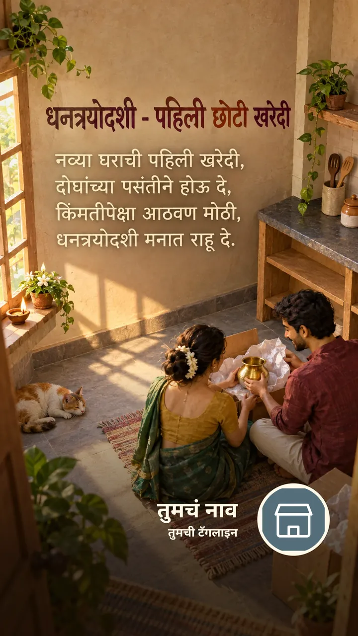 धनत्रयोदशी - पहिली छोटी खरेदी - Festival Image, दिवा, गाव, कुटुंब, जोडपं