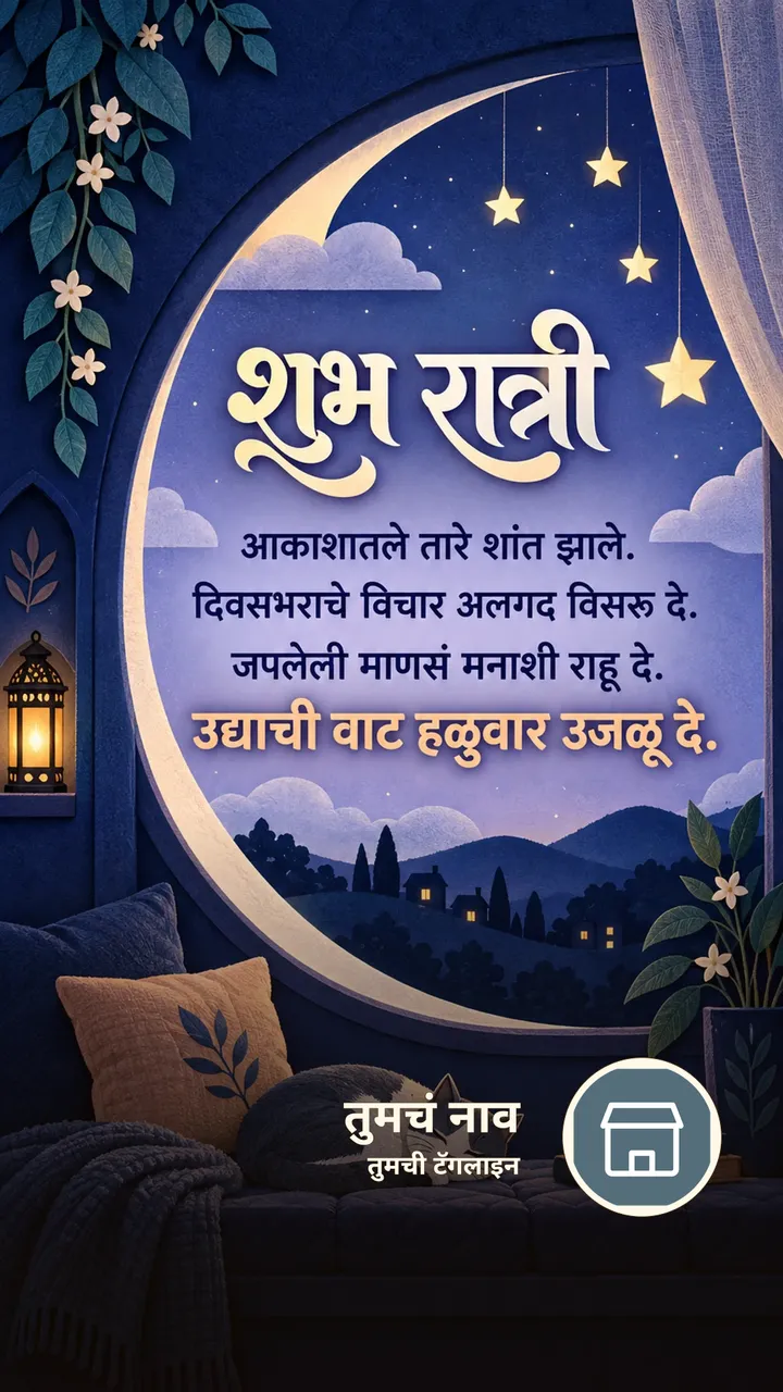 शुभ रात्री - आकाशातले तारे शांत झाले. - Shubh Ratri Image
