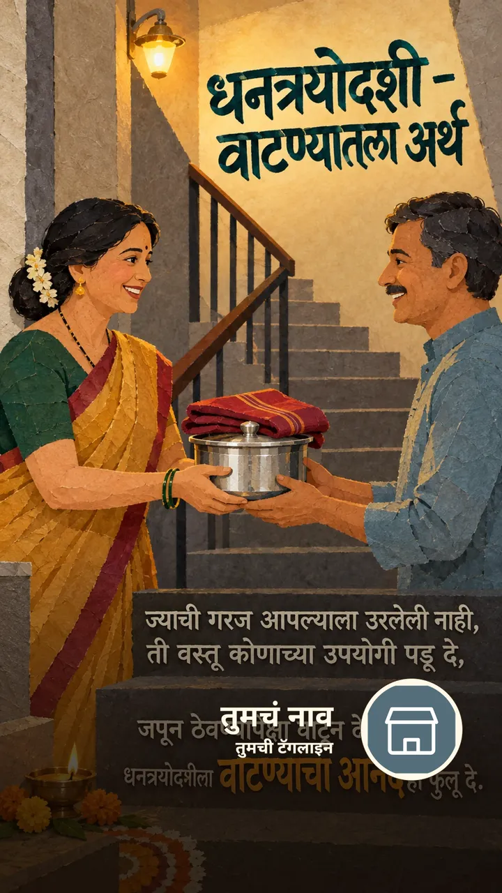 धनत्रयोदशी - वाटण्यातला अर्थ - Festival Image, फुलं, दिवा, गाव, कुटुंब