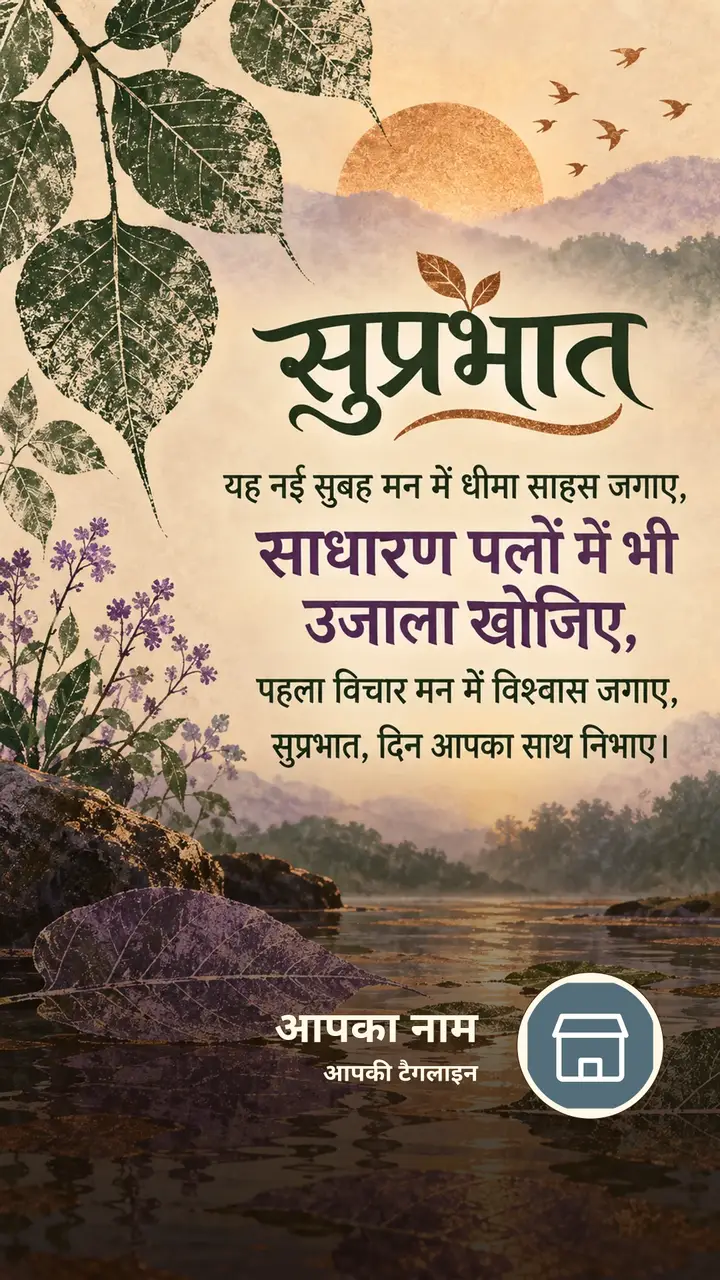 सुप्रभात - यह नई सुबह मन में धीमा साहस जगाए, - Suprabhat Image, फूल, सूर्योदय, प्रकृति