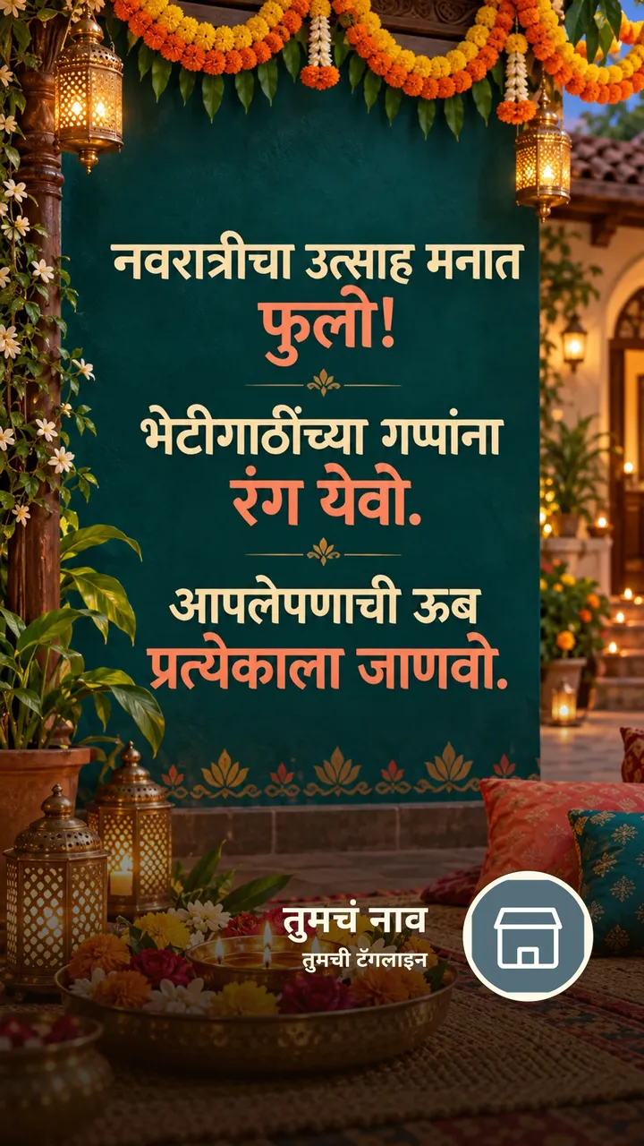 नवरात्रीचा उत्साह मनात फुलो! - Festival Image, फुलं, दिवा