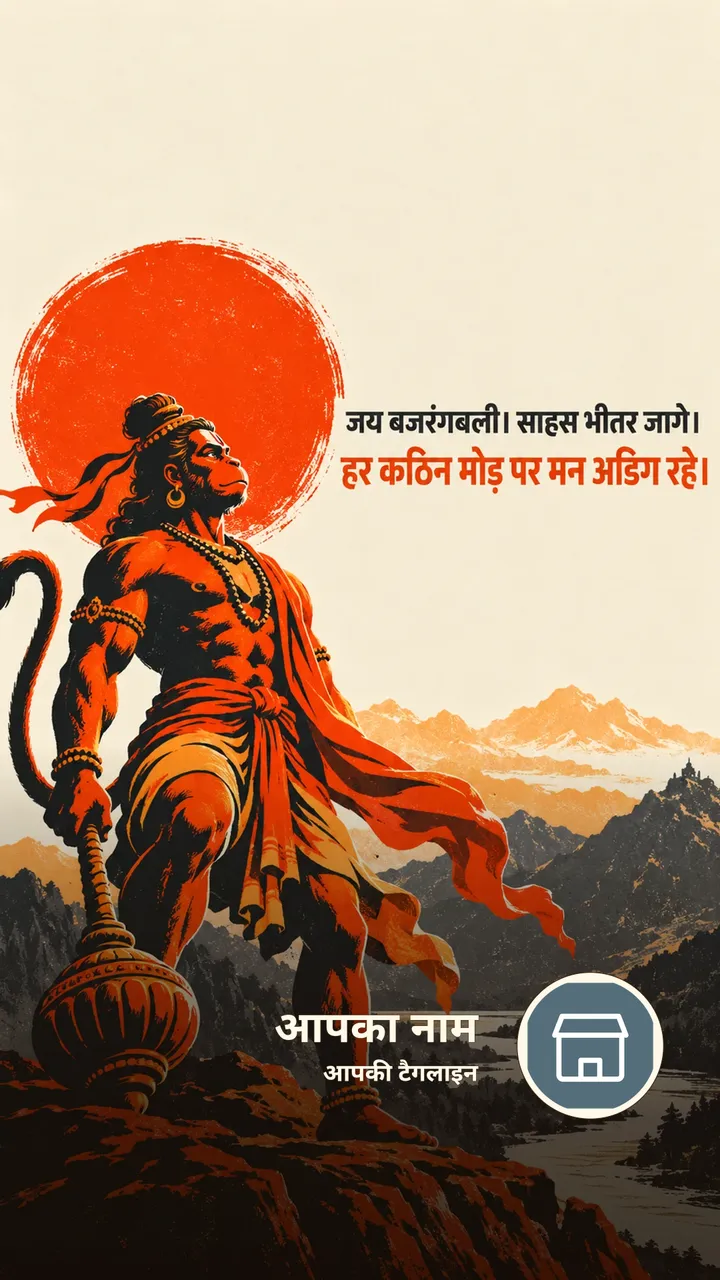 जय बजरंगबली। साहस भीतर जागे। - Bhakti Image, हनुमान