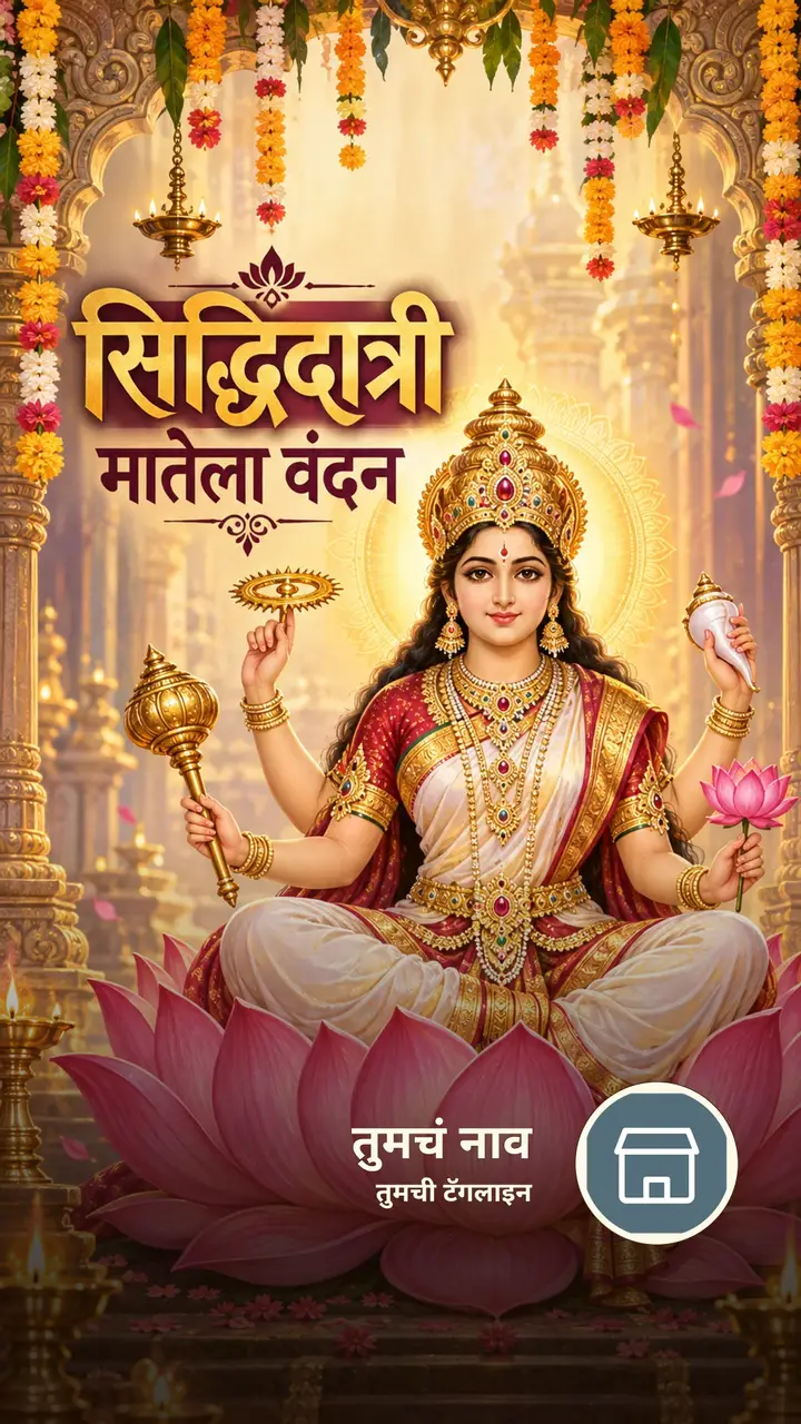 सिद्धिदात्री मातेला वंदन - Bhakti Image, फुलं, कमळ, दुर्गा