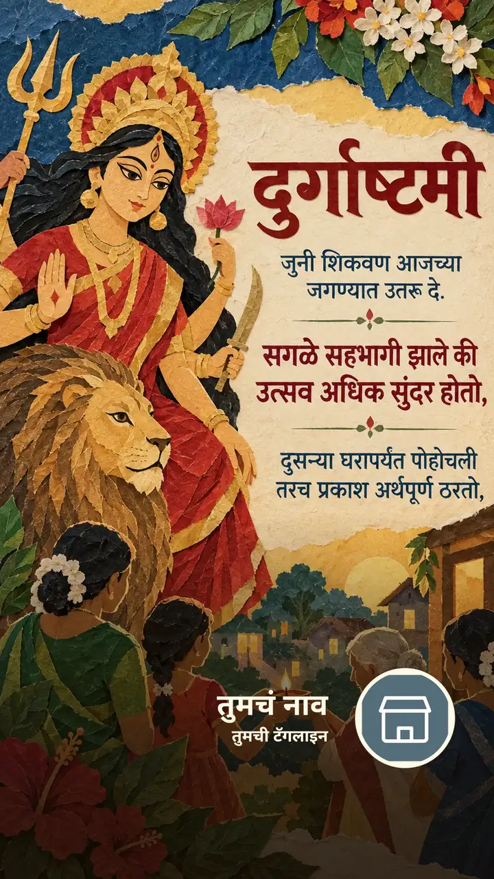 दुर्गाष्टमी - Festival Image, फुलं, दिवा, दुर्गा