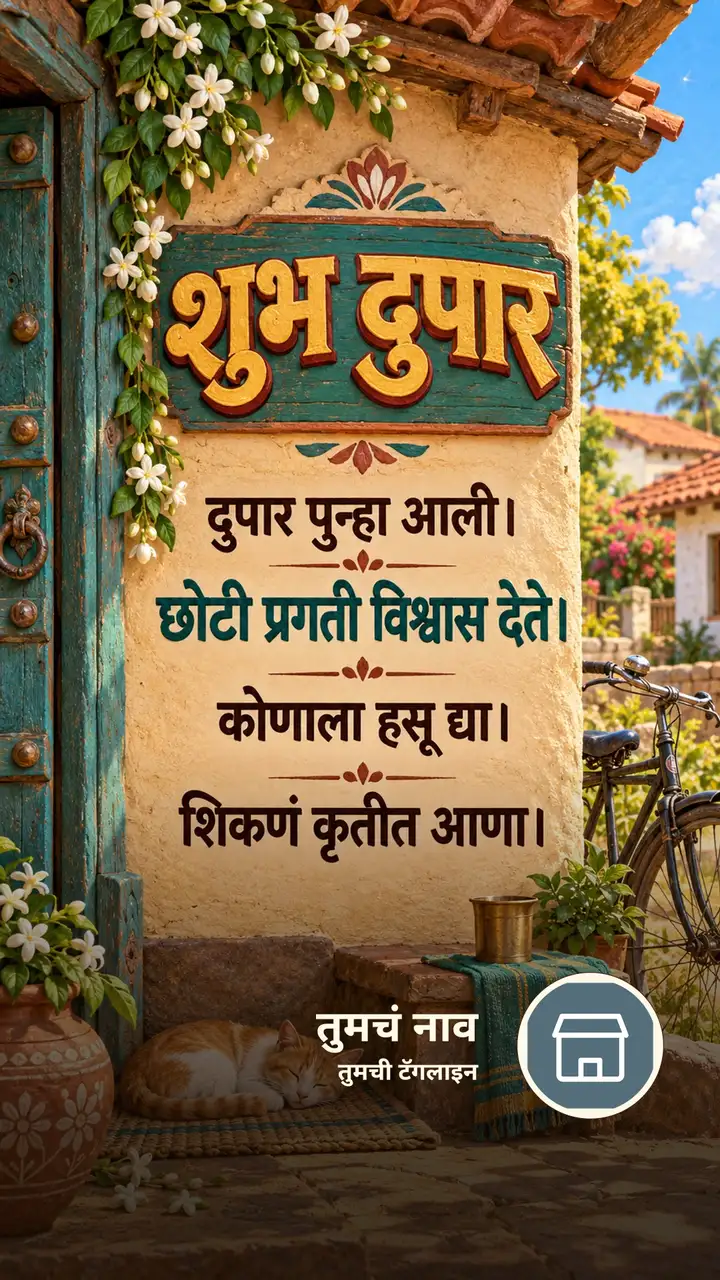 शुभ दुपार - दुपार पुन्हा आली। - छोटी प्रगती विश्वास देते। - Shubh Dupar Image