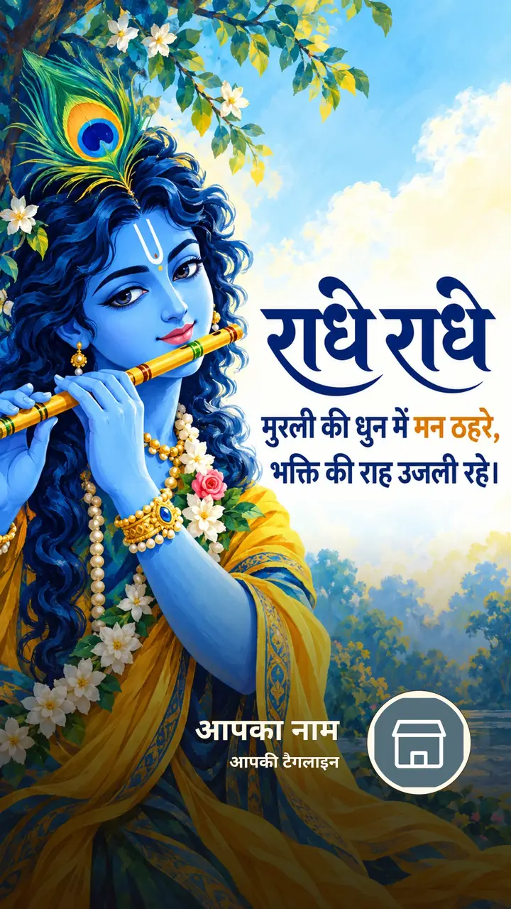 राधे राधे - मुरली की धुन में मन ठहरे, - Bhakti Image, कृष्ण