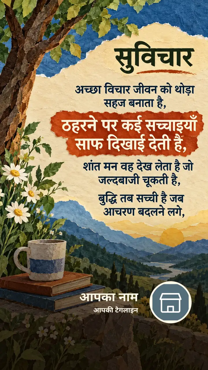 सुविचार - अच्छा विचार जीवन को थोड़ा सहज बनाता है, - ठहरने पर कई - Suvichar Image, कमल, प्रकृति