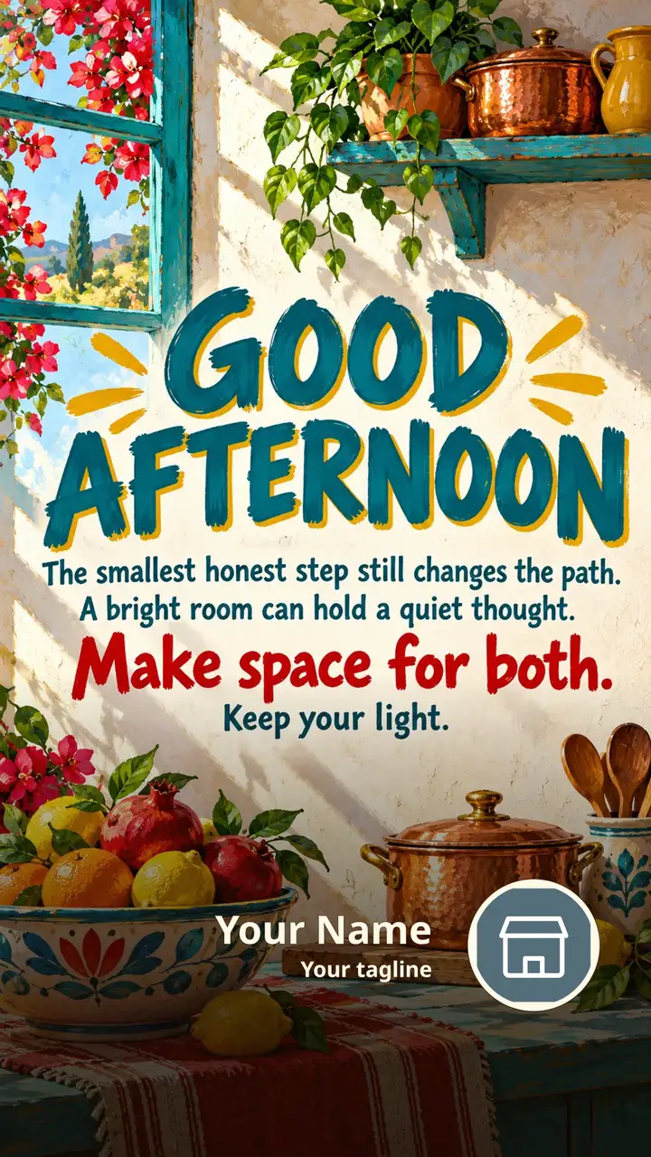 GOOD AFTERNOON - The smallest honest step still changes the path. - A - Afternoon Image