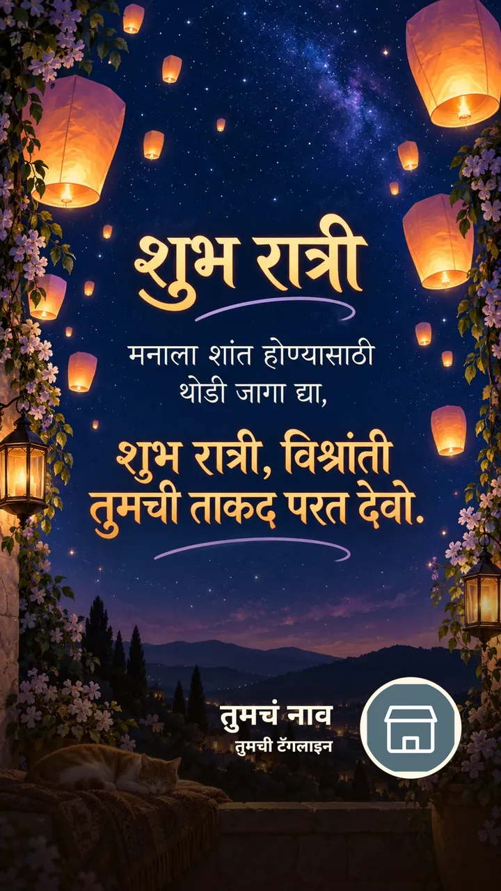 शुभ रात्री - मनाला शांत होण्यासाठी थोडी जागा द्या, - शुभ रात्री - Shubh Ratri Image, चंद्र, चांदण्या, मेणबत्ती