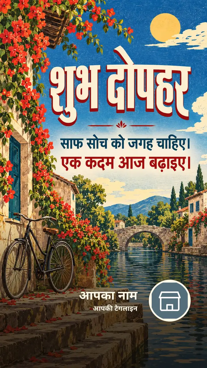 शुभ दोपहर - साफ सोच को जगह चाहिए। - एक कदम आज बढ़ाइए। - Dopahar Image