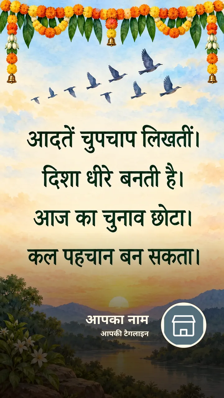 आदतें चुपचाप लिखतीं। - Suvichar Image, फूल, पक्षी