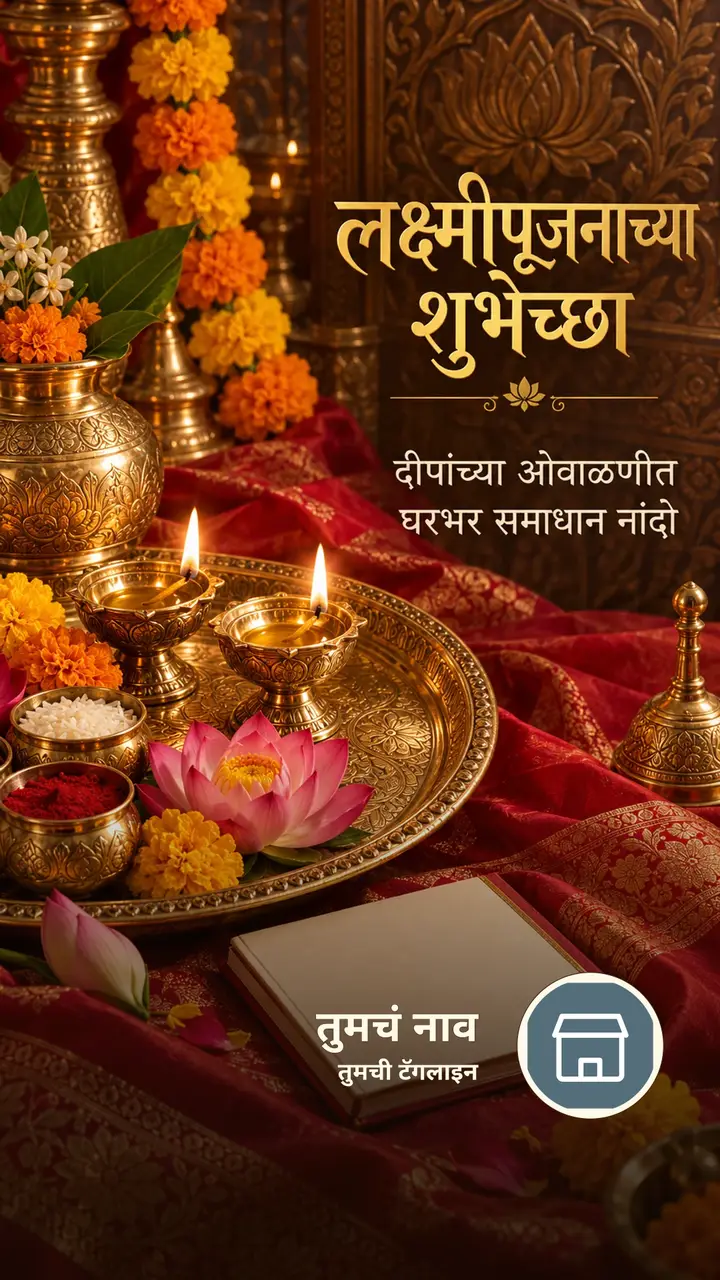 लक्ष्मीपूजनाच्या शुभेच्छा - दीपांच्या ओवाळणीत - Festival Image, फुलं, गुलाब, कमळ, दिवा