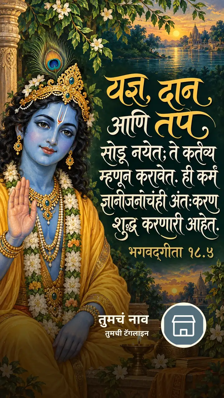 यज्ञ, दान आणि तप सोडू नयेत; ते कर्तव्य - Bhakti Image, कृष्ण