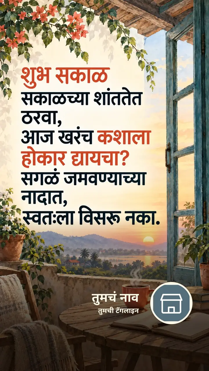 शुभ सकाळ - सकाळच्या शांततेत ठरवा, - Shubh Sakal Image, सूर्योदय, कॉफी
