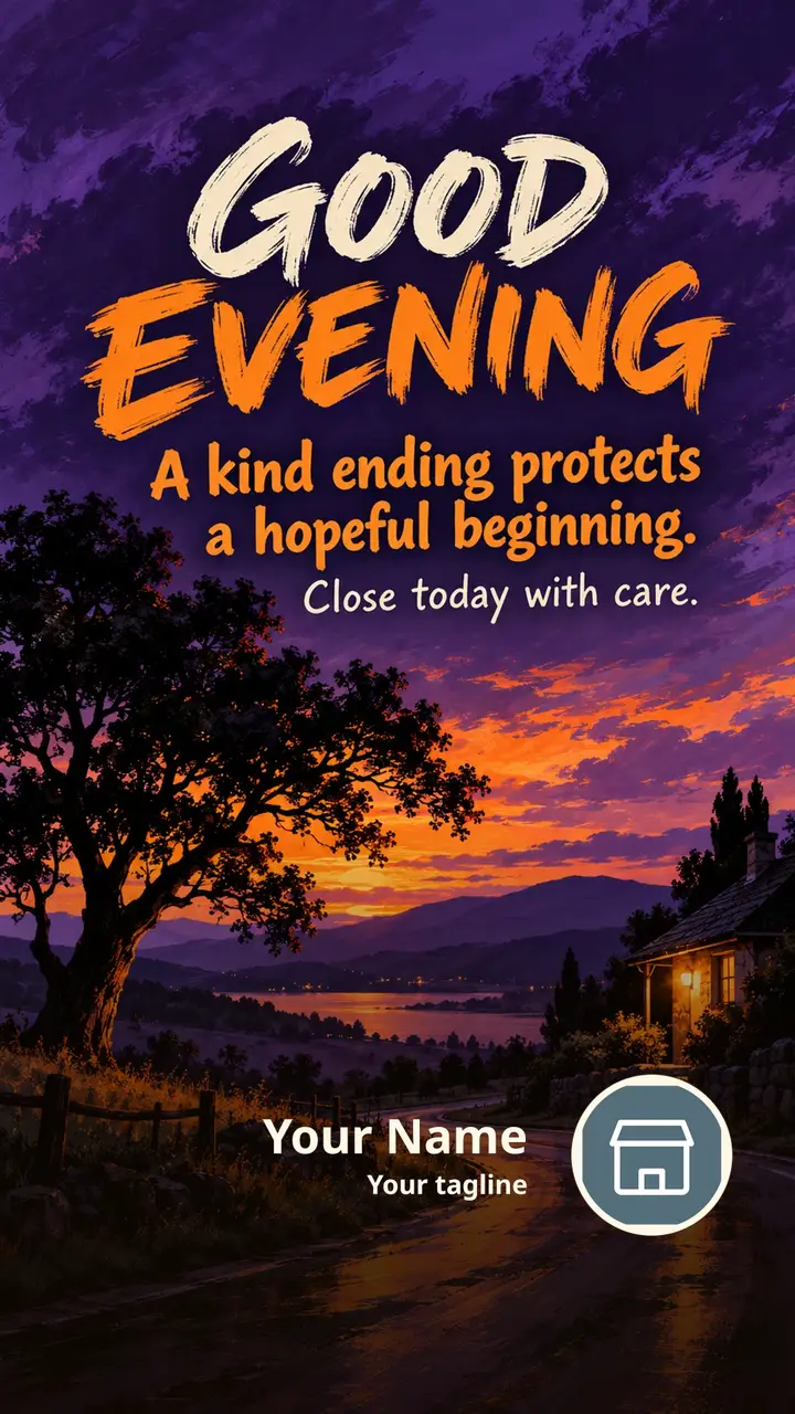 GOOD EVENING - A kind ending protects a hopeful beginning. - Good Evening Image
