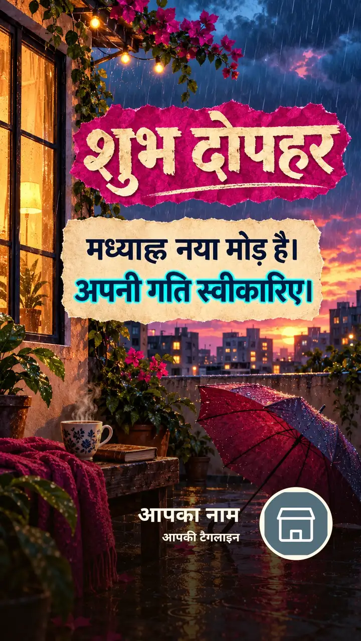 शुभ दोपहर - मध्याह्न नया मोड़ है। - अपनी गति स्वीकारिए। - Dopahar Image