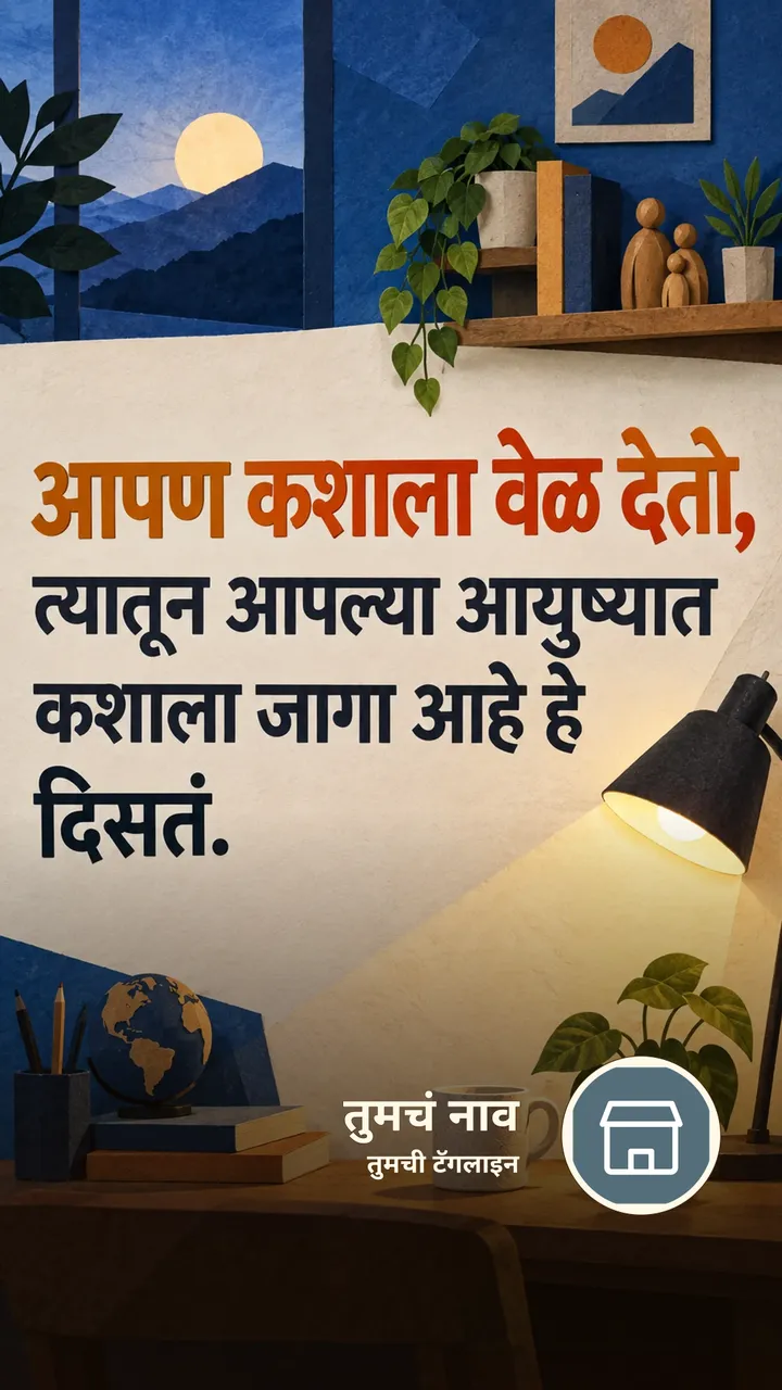 आपण कशाला वेळ देतो, - Suvichar Image