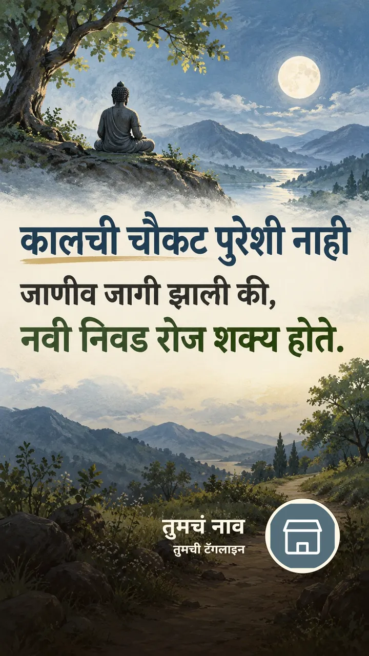 कालची चौकट पुरेशी नाही - Suvichar Image, निसर्ग, बुद्ध