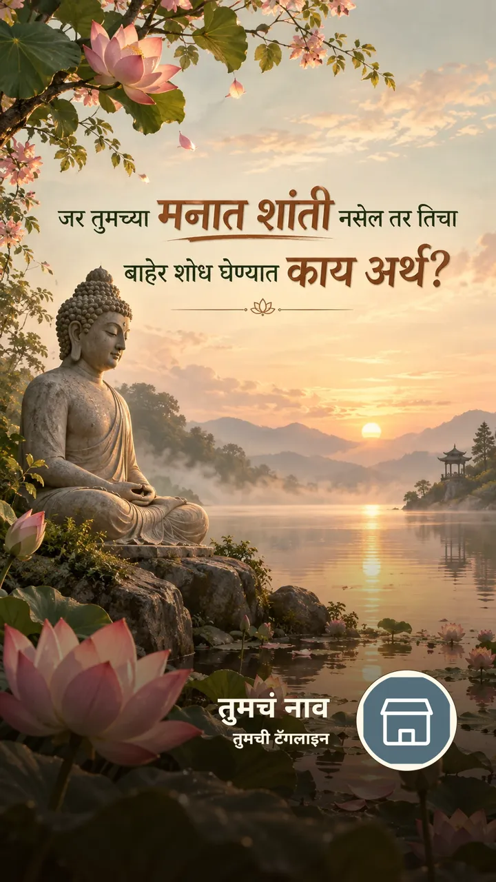 जर तुमच्या मनात शांती नसेल तर तिचा - Suvichar Image, कमळ, बुद्ध