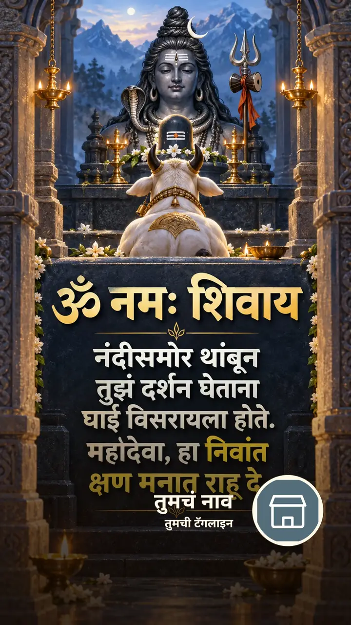 ॐ नमः शिवाय - नंदीसमोर थांबून - Bhakti Image, डोंगर, दिवा, शिव