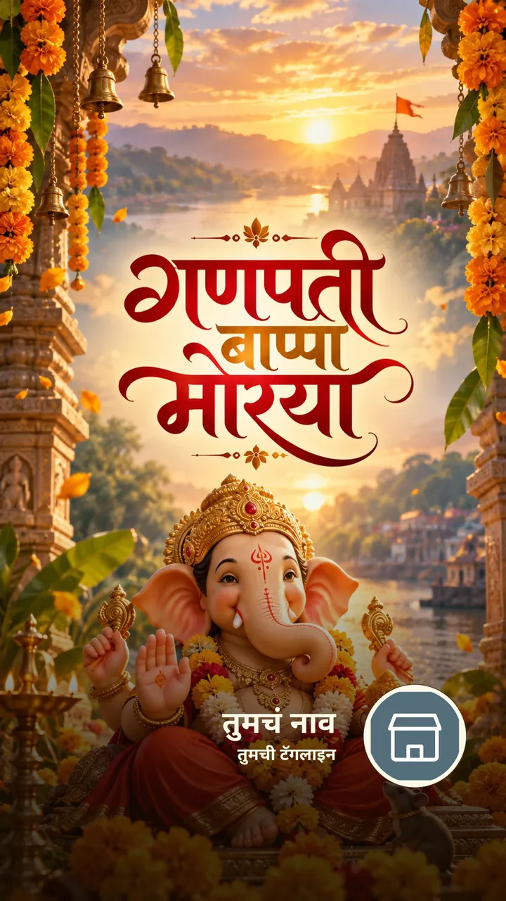 गणपती बाप्पा मोरया - Bhakti Image, फुलं, गणपती
