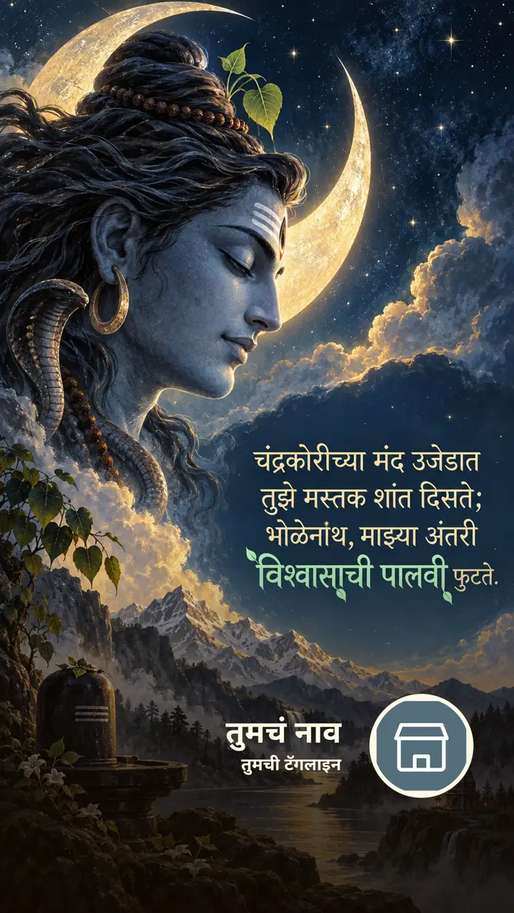 चंद्रकोरीच्या मंद उजेडात - Bhakti Image, शिव