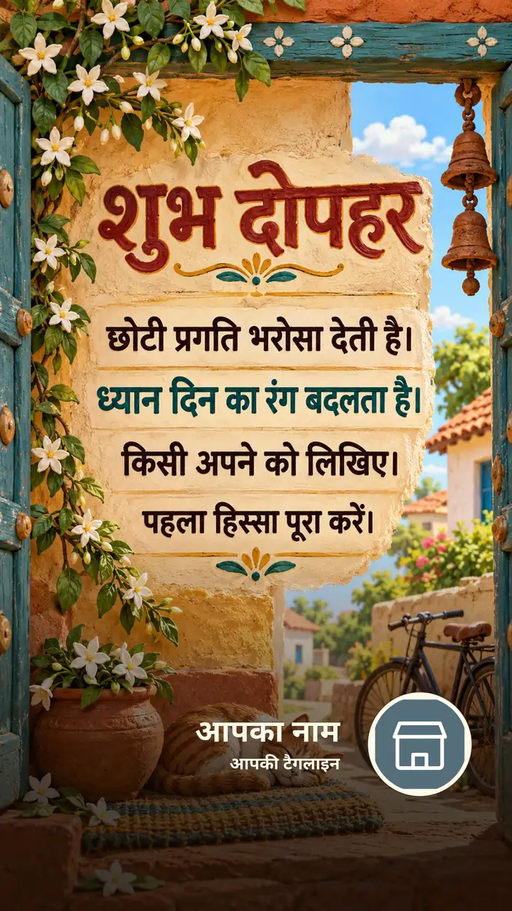 शुभ दोपहर - छोटी प्रगति भरोसा देती है। - ध्यान दिन का - Dopahar Image