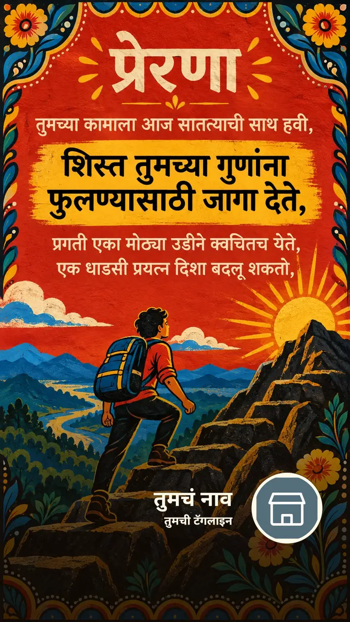 प्रेरणा - तुमच्या कामाला आज सातत्याची साथ हवी, - Motivation Image, निसर्ग, डोंगर