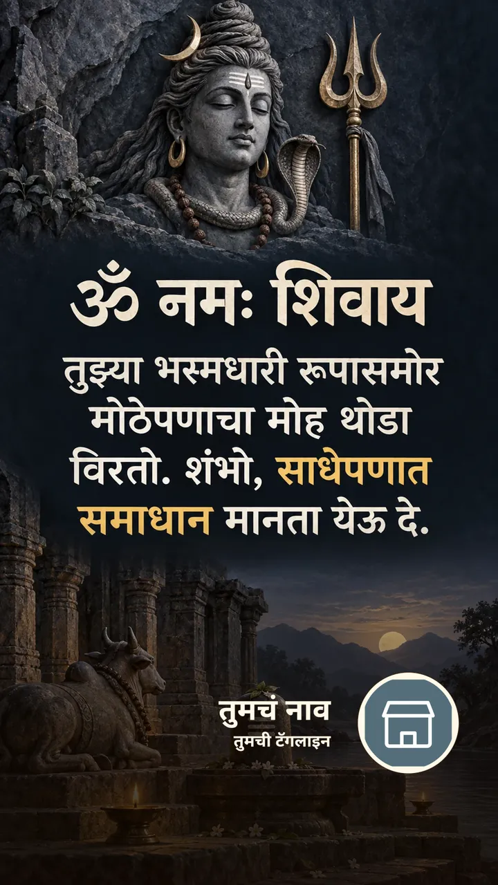 ॐ नमः शिवाय - तुझ्या भस्मधारी रूपासमोर - Bhakti Image, डोंगर, नदी, दिवा, शिव