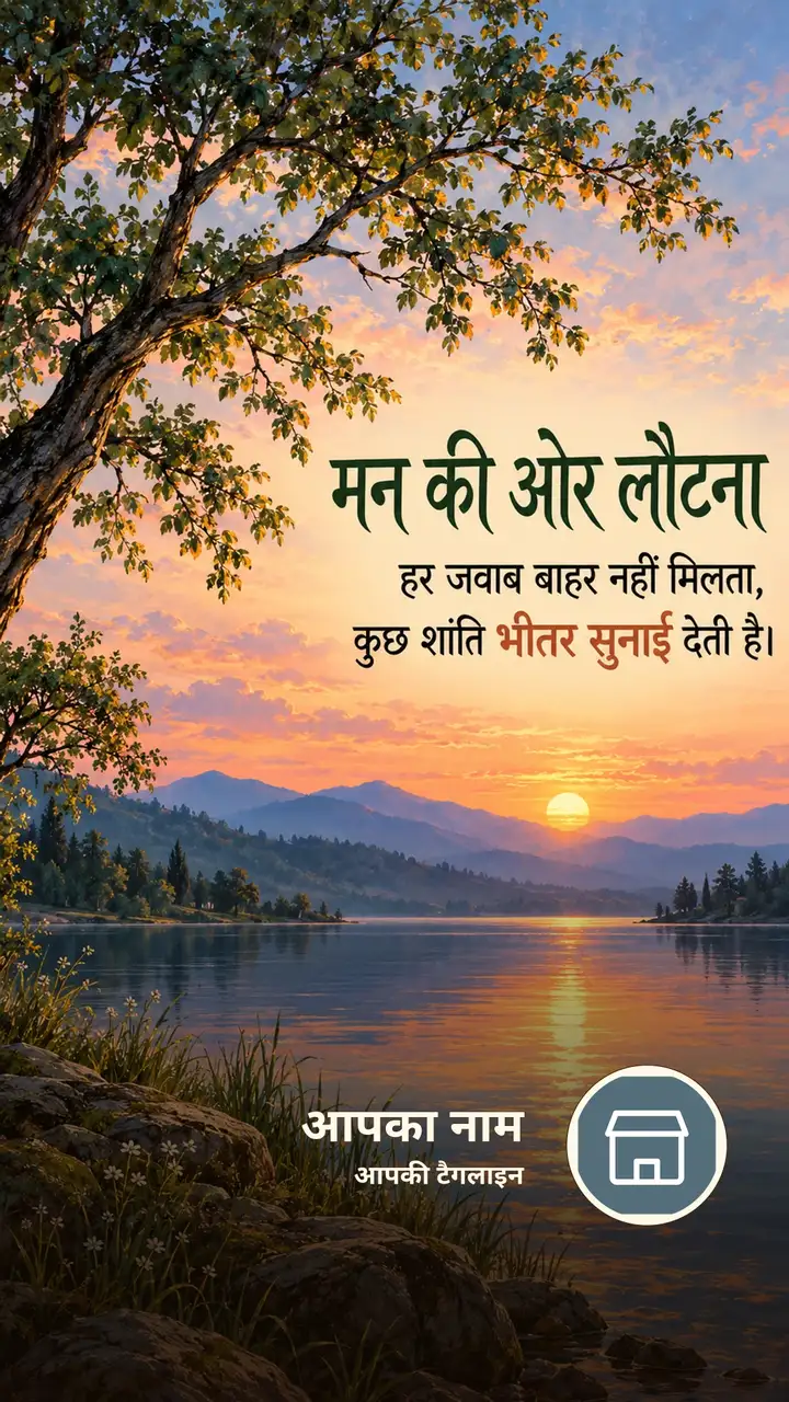 मन की ओर लौटना - Suvichar Image, प्रकृति