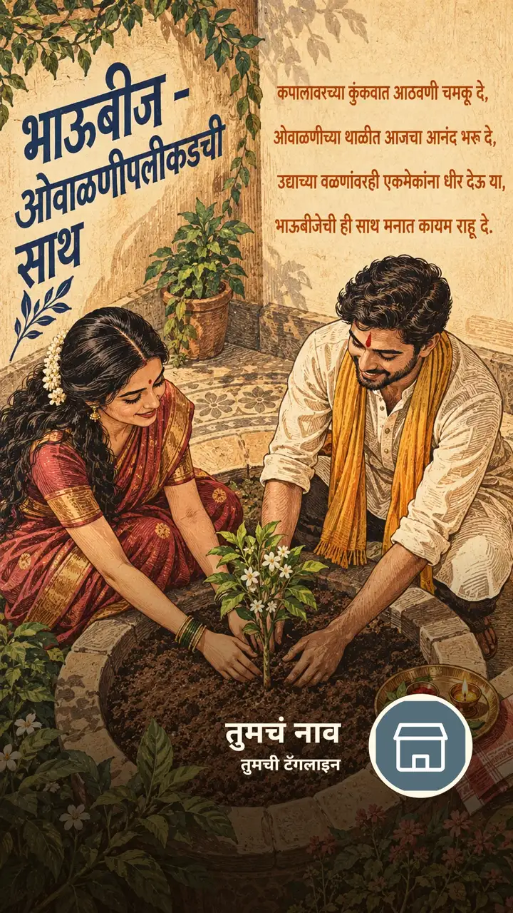 भाऊबीज - ओवाळणीपलीकडची साथ - Festival Image, फुलं, निसर्ग, कुटुंब, जोडपं