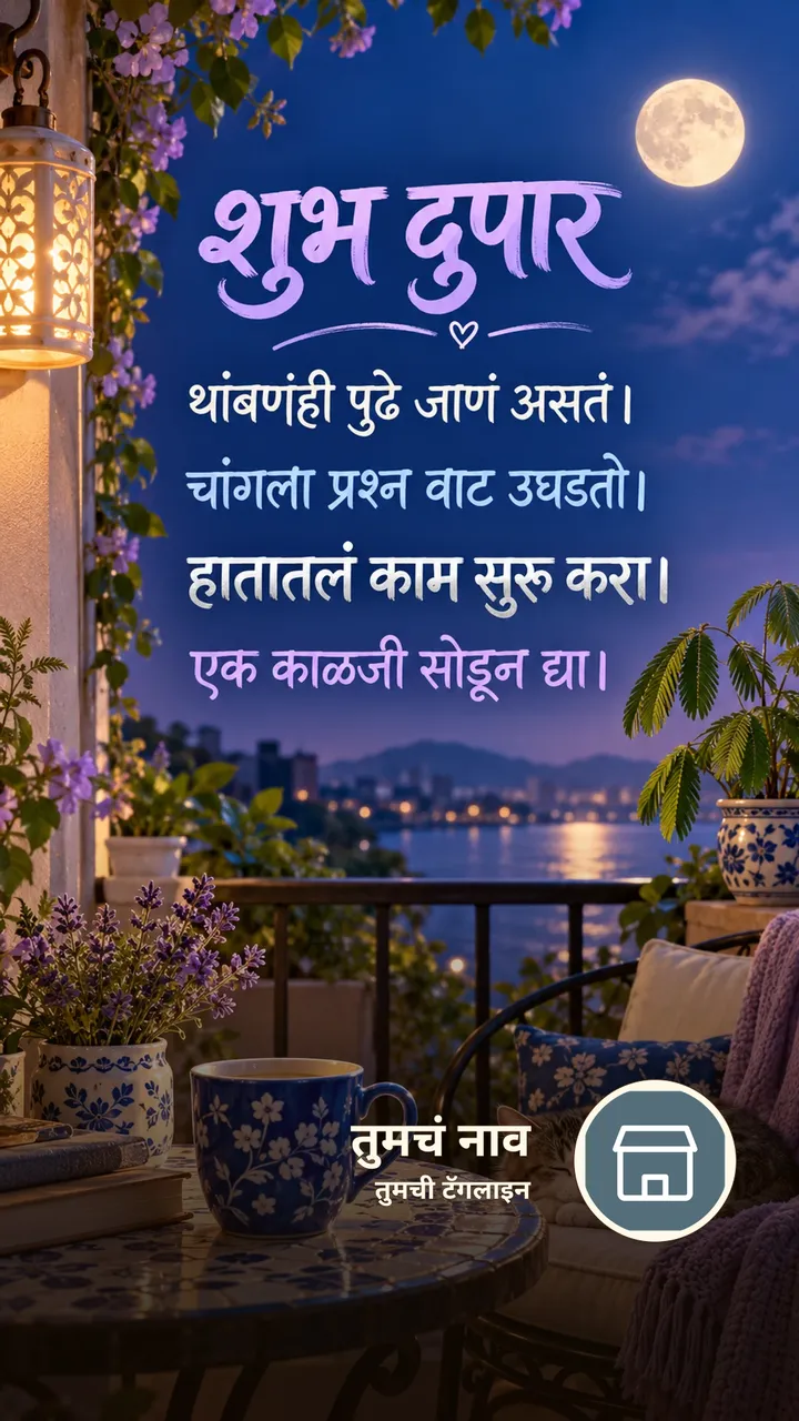 शुभ दुपार - थांबणंही पुढे जाणं असतं। - चांगला प्रश्न वाट - Shubh Dupar Image