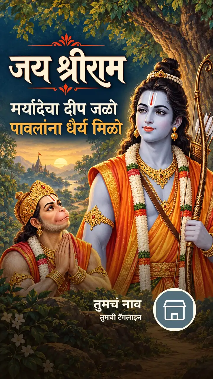 जय श्रीराम - मर्यादेचा दीप जळो - Bhakti Image, निसर्ग, हनुमान, राम