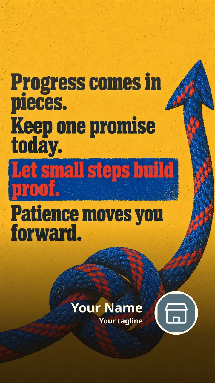Progress comes in pieces. - Motivational Image