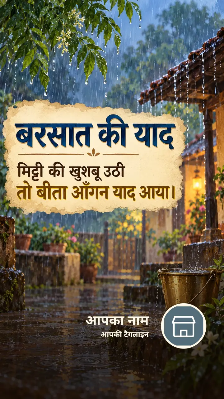 बरसात की याद - Suvichar Image, प्रकृति, बारिश