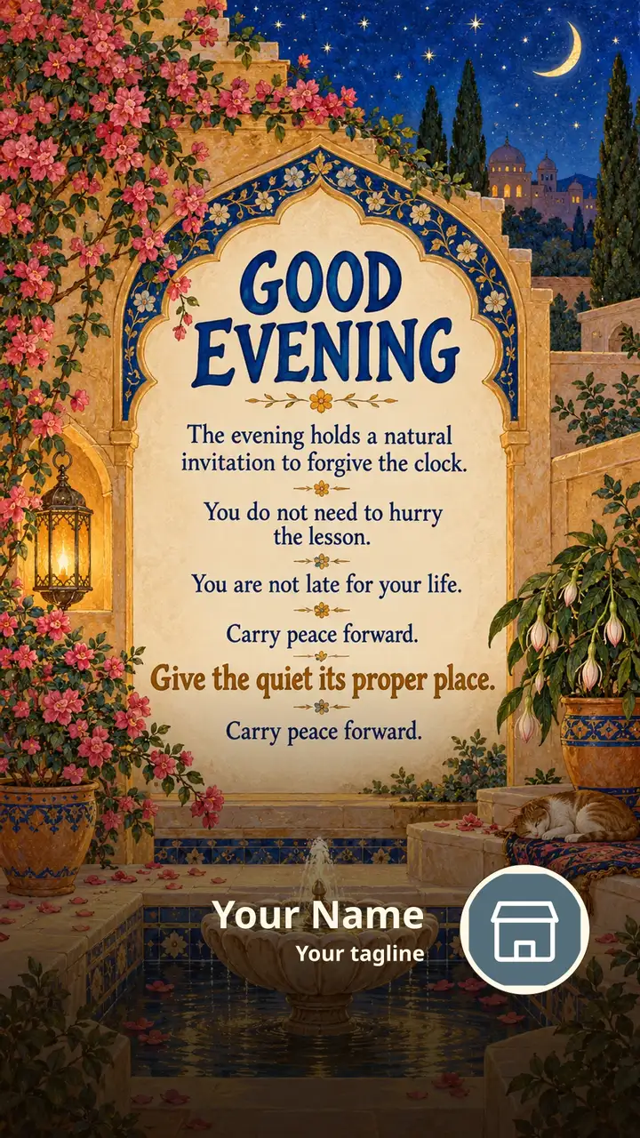 GOOD EVENING - The evening holds a natural invitation to forgive the - Good Evening Image