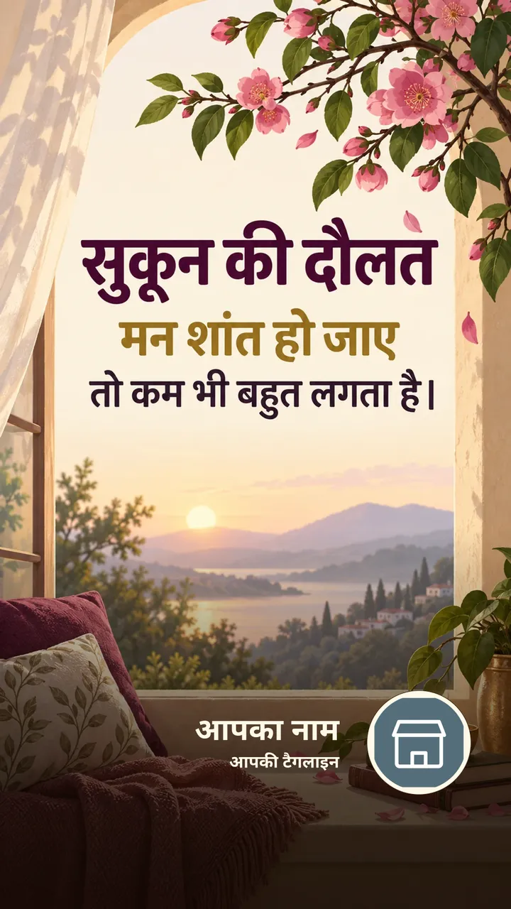 सुकून की दौलत - Suvichar Image, फूल, प्रकृति