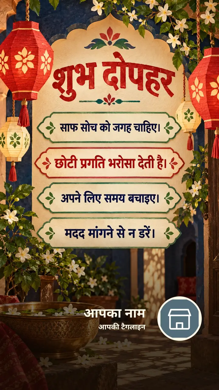 शुभ दोपहर - साफ सोच को जगह चाहिए। - छोटी प्रगति भरोसा - Dopahar Image