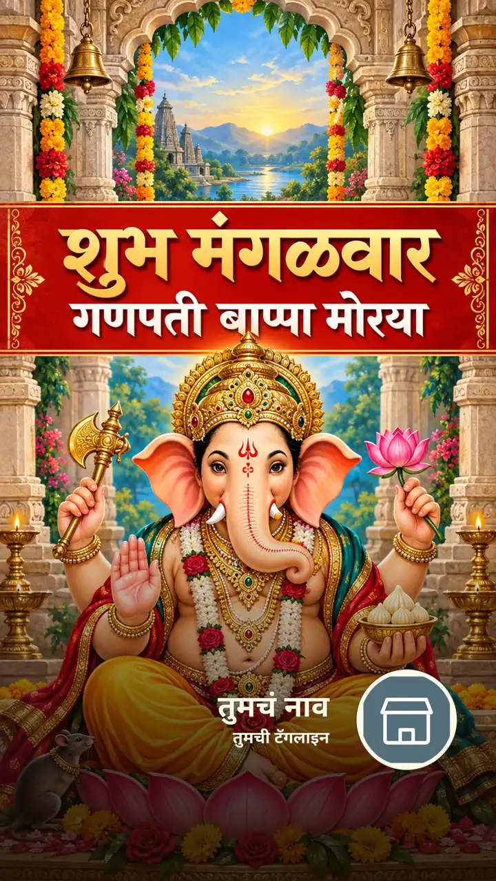 शुभ मंगळवार - गणपती बाप्पा मोरया - Bhakti Image, गणपती