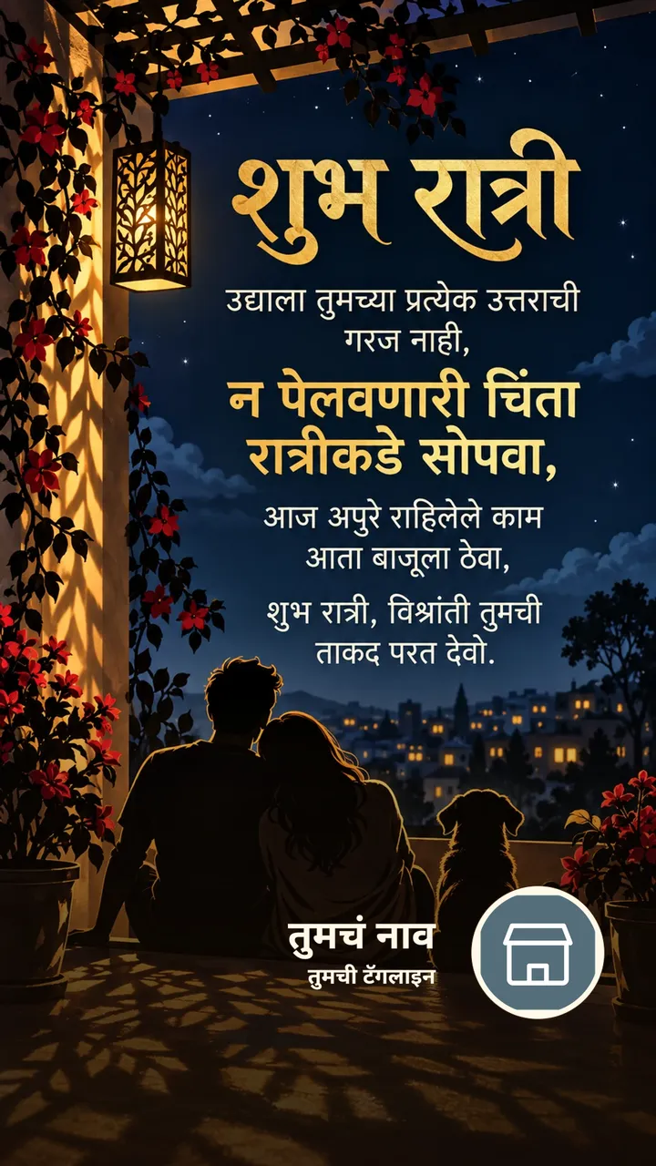 शुभ रात्री - उद्याला तुमच्या प्रत्येक उत्तराची गरज नाही, - न पेलवणारी - Shubh Ratri Image, चंद्र, चांदण्या, मेणबत्ती