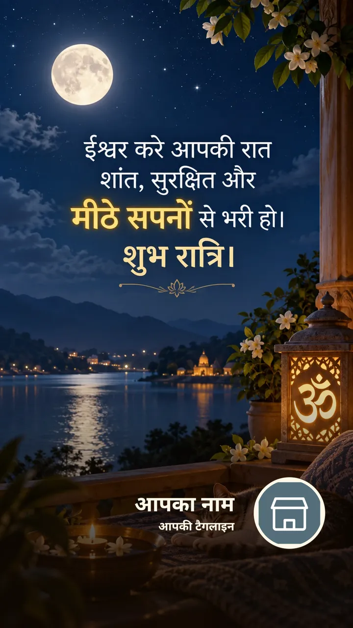 ईश्वर करे आपकी रात - Shubh Ratri Image, चाँद, ॐ