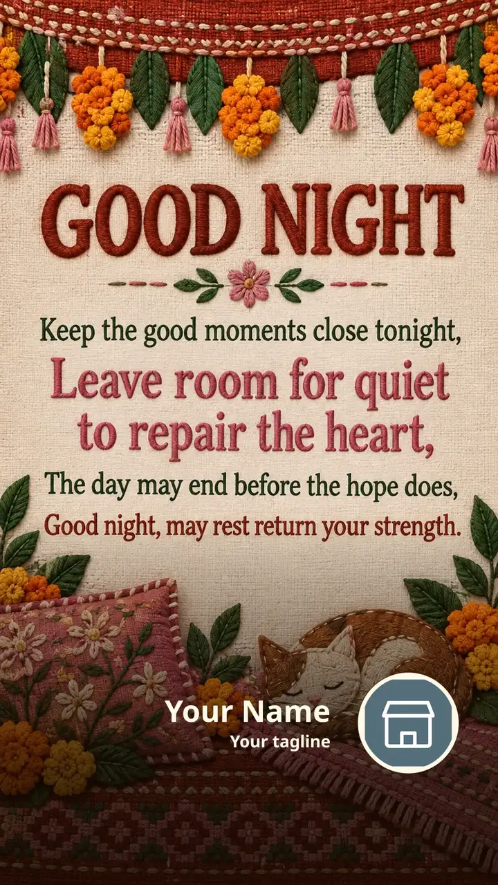 GOOD NIGHT - Keep the good moments close tonight, - Leave room for - Good Night Image, Moon, Stars, Candle