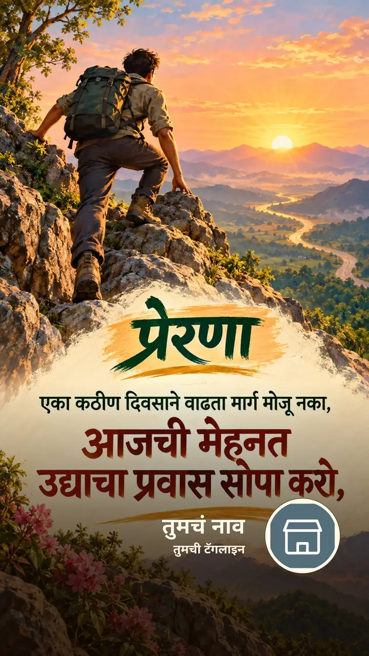 प्रेरणा - एका कठीण दिवसाने वाढता मार्ग मोजू नका, - आजची मेहनत उद्याचा - Motivation Image, निसर्ग, डोंगर