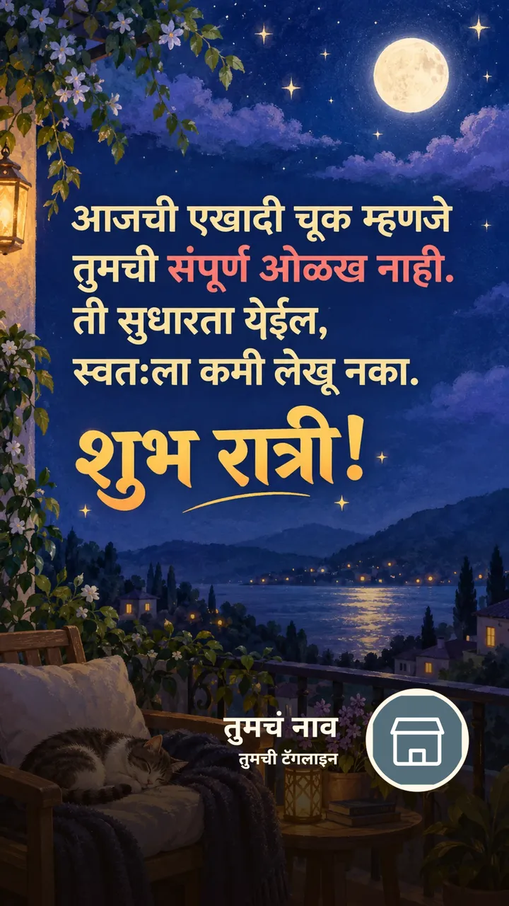 आजची एखादी चूक म्हणजे - Shubh Ratri Image, चंद्र, चांदण्या