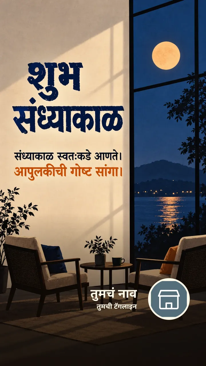 शुभ संध्याकाळ - संध्याकाळ स्वतःकडे आणते। - आपुलकीची गोष्ट सांगा। - Sandhyakal Image